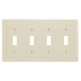 thumbnail image 4 of Hubbell NPJ4LA Lt Almond 4-Gang Unbreakable MidSize Switch Plate Cover Wallplate, 4 of 4