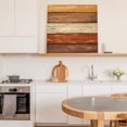 thumbnail image 6 of Farmhouse Burnt Orange Brown Wall Art Painting on Canvas, Vintage Wooden Striped Canvas Art Home Prints Wall Art Framed Modern Artwork for Living Room Bedroom Wall Decor 20x20in, 6 of 9