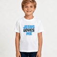 thumbnail image 2 of Boys Graphic T Shirt Jesus Loves Me Quote Short Sleeve Tee Faith Religious Theme 100% Cotton Soft Kids Tops 4-13Y, 2 of 5