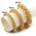 thumbnail image 2 of 6/8/10mm Stainless Steel Gold Byzantine Chain Men's Women's Bracelet Gift 7-11'', 2 of 8