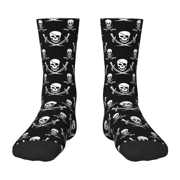 Honeii Pirate skulls Print Children's Colorful Socks,Unisex Kids and Toddlers' Cushioned Sock,Kids Athletic Crew Socks,for Everyday Wear and Sports