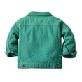 thumbnail image 4 of Kid Jacket Button Down Denim Jacket Casual Basic Outwear Green Denim Jacket Kid Girls Denim Jackets Size 4-5 Years Boy Girl Fashion, 4 of 4