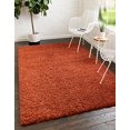 thumbnail image 1 of Unique Loom Solo Solid Shag Collection Area Modern Plush Rug Lush & Soft, 4 ft x 6 ft, Terracotta, 1 of 6