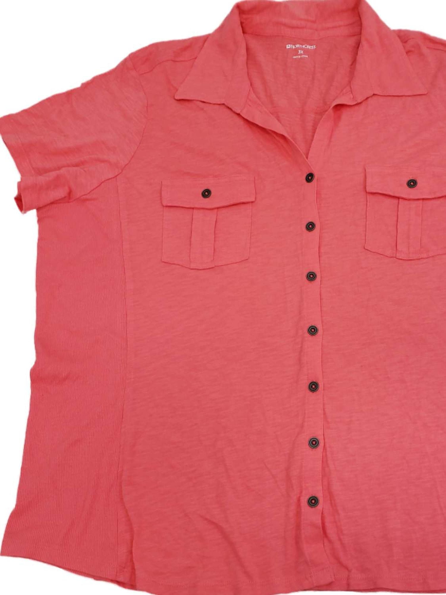 plus size red button up shirt