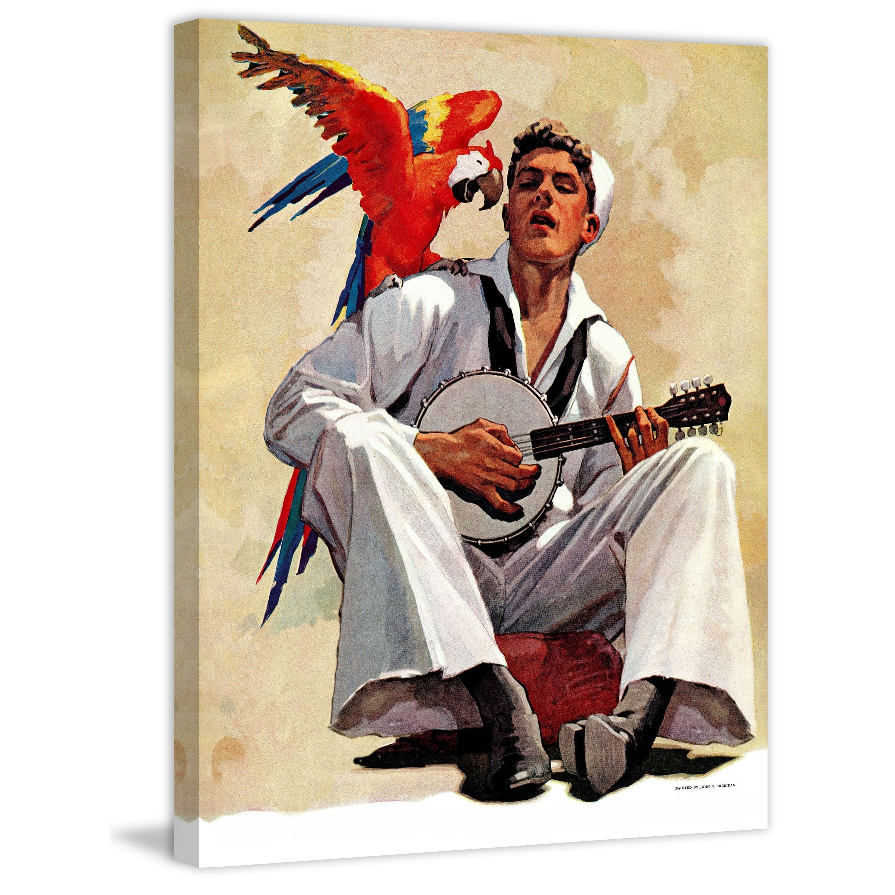 "Banjo Player" Painting Print on Wrapped Canvas