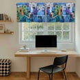 thumbnail image 5 of Abstract Blue Tier Curtains 24 Inch Length, Painting Buildings Geometric Modern Cafe Short Curtains for Bathroom Over Sink, Small Kitchen Curtain Light Filtering Tiered Drapes 2 Panels 27.5"Wx24"L, 5 of 8
