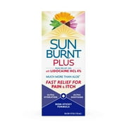 SunBurnt PLUS Pain Reliefgel for After Sun, Non-sticky Pain Relief with Lidocaine, Aloe, Calendula, 4 Fl Oz