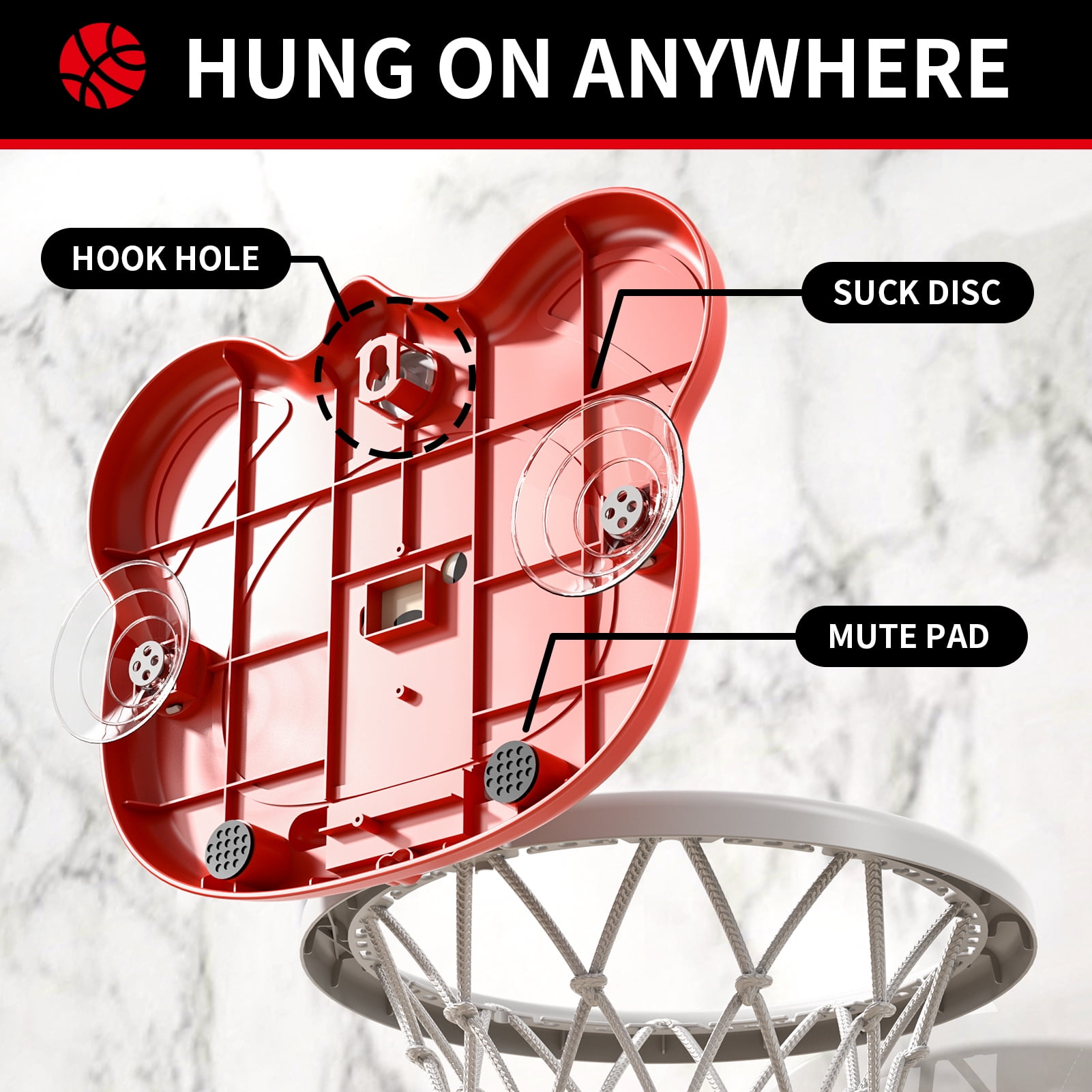 MAVOLIO Toddler Basketball Hoop, Mini Indoor Kids Hoop with 4 Balls, Portable Adjustable Height Backboard, Ideal Gift for 3-8 Year Old Boys Girls
