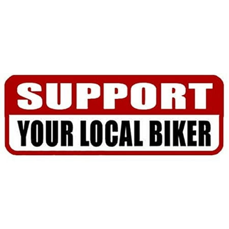 Helmet Stickers - Support Your Local Biker, Novelty Artwork Decals, 4