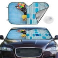 thumbnail image 2 of Fotbe Prague Ratter Dog in Bathtub Car Windshield Sunshade | Sun Visor Protector Front Window Shade, Keeps Out UV Rays, Keeps Your Vehicle Cool-Small, 2 of 7