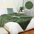 thumbnail image 2 of PiccoCasa Plush Flannel Fleece Blanket Decoration Blankets for Bed or Sofa Army Green 70"x78", 2 of 6
