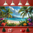 thumbnail image 6 of Tropical Theme Beach Banner Vacation Design Palm Trees Ocean Scenery for Summer Event Beach Party Tropical Decor, 6 of 9