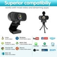 thumbnail image 2 of Webcam HD 1080p ,Live Streaming Web Camera with Stereo Microphone, PC Desktop or Laptop USB Webcam with 110 Degree View Angle, HD Webcam for Video Calling, Recording, Conferencing, Streaming, Gaming, 2 of 5