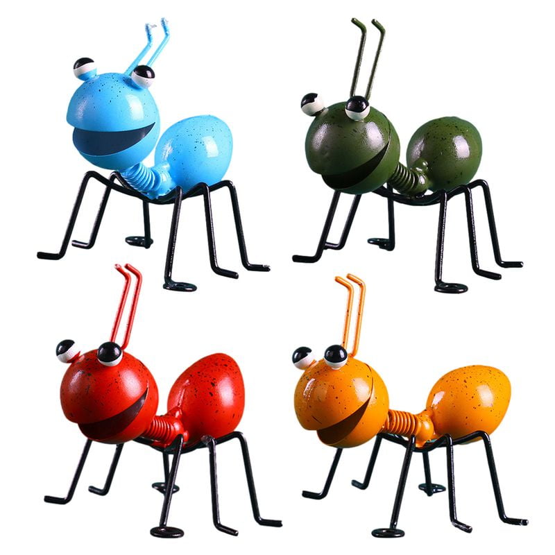 PWFE Metal Ant Wall Decor Set of 4 Colorful Wall Art Decoration