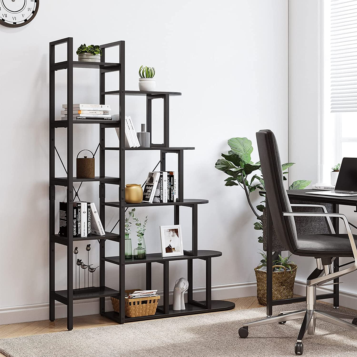 Buy DWVO 5 Tiers Bookshelf, Modern Minimalist Furniture Display Book Shelves for Living Room