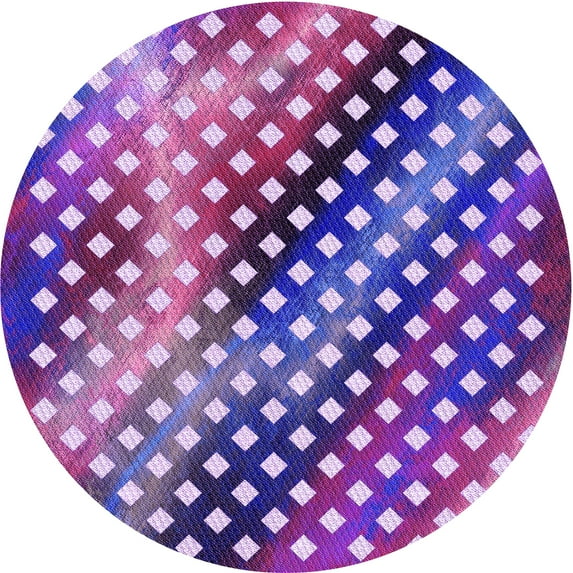 Ahgly Company Machine Washable Indoor Round Transitional Bright Purple Area Rugs, 8' Round