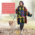 thumbnail image 4 of Wearable Oversized Blanket,Colorful PopArt Dinosaurs Pattern Wearable Blanket Hoodie for Adults,Cozy Hooded Blankets with Super Pockets,Super Warm Fuzzy Pullover for Women & Men, 4 of 6