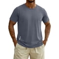 thumbnail image 2 of DeHolifer Men's Workout Shirts Plus Size Quick Dry Athletic Running T-Shirts Lightweight Short Sleeve Sports Gym Tops Dark Gray 4XL, 2 of 8
