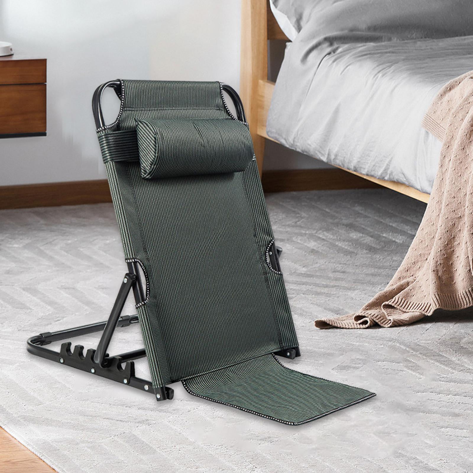 mopam Breathable Bed Backrest Portable Folding Adjustable Reading Bed Rest  Lifting Sit-up Back Rest Support Neck Lumbar Back Support with Head Cushion