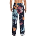 thumbnail image 3 of Balery Men'S Flowers Ad Butterflies Pants,Sleepwear Pants,Pajama Pants,Pj Bottoms Drawstring And Pockets-Medium, 3 of 9