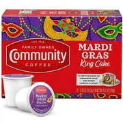 Community Coffee Mardi Gras .. King Cake Flavored 12 .. Count Coffee Pods, Medium .. Roast, Compatible with Keurig .. 2.0 K-Cup Brewers, Box .. of 12 Pods