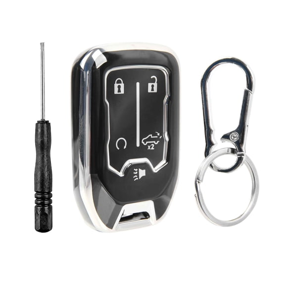 Key Fob Remote Shell Case Cover Protector Thermoplastic Polymer for 2019-2021 Chevrolet Silverado GMC Sierra (HYQ1EA)