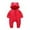 Red, variant on Chbgutlmr Baby Boy Girl Clothes Infant Comfy Rompers Full Zipper Hoodie Jumpsuit Newborn Solid Color Footed Onesie