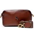 thumbnail image 2 of Bolso de piel Guadalupe Vázquez New York café Con cartera amarilla y herrajes oro viejo, 2 of 3