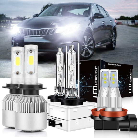 H7 H11 D1S Xenon bulbs for 2014-15 Kia Optima LED Headlights High Low Beam 6pc