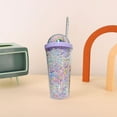 thumbnail image 4 of XIAOLE Summer Colorful Bubble Straw Cup Girl Heart Students High Value Water Cup Summer Cold Drinks Fruit Punch Portable Plastic Cups, 4 of 7