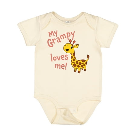 

Inktastic My Grampy Loves Me- Cute Giraffe Gift Baby Boy or Baby Girl Bodysuit