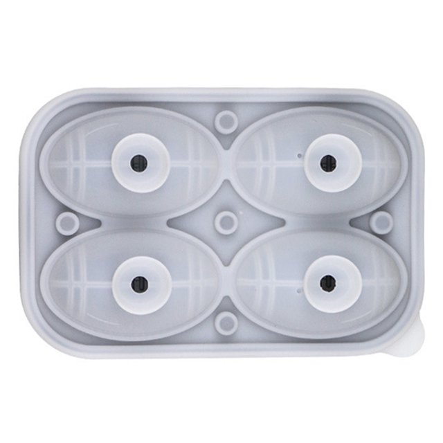 CSChome Ice Ball Maker Non-Easily Demoulding Ice Cube Funnel Design: DIY Silicone Basketball Rugby Shape Ice Sphere Kitchen Mold