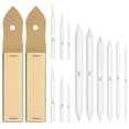 thumbnail image 1 of KAKOWELY sandpaper pencil pointer ROSENICE 12pcs Blending Stumps and Tortillions Set with 2pcs Sandpaper Pencil Sharpener for Student Sketch Drawing6.69"X1.18"X0.12", 1 of 4