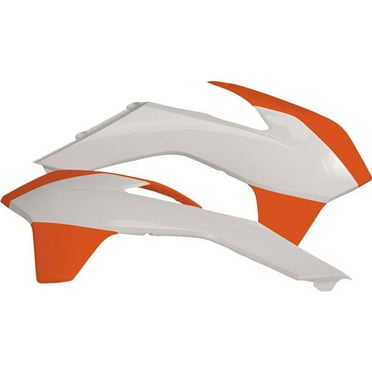 Acerbis White/Orange Radiator Shrouds (2314251088)