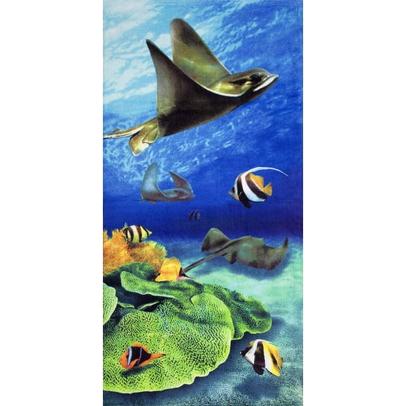 Stingray Velour Brazilian Beach Towel 30x60 Inches