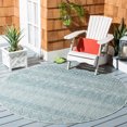 thumbnail image 2 of SAFAVIEH Courtyard Altan Geometric Indoor/Outdoor Area Rug, Grey/Teal, 6'7" x 6'7" Round, 2 of 6