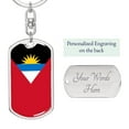 thumbnail image 2 of Antigua And Barbuda Flag Keychain Dog Tag Stainless Steel or 18k Gold, 2 of 16