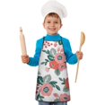 thumbnail image 2 of Pioneer Flower Floral Print Pattern Kids Aprons for Girls and Boys,Adjustable Neck Strap Toddler Aprons for Kids Cooking Baking, 2 of 7