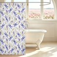 thumbnail image 3 of Erosebridal Elegant Dragonfly Shower Curtain 72Wx72L,Coastal Daisy Flowers Bathroom Curtain,White Blue, 3 of 5