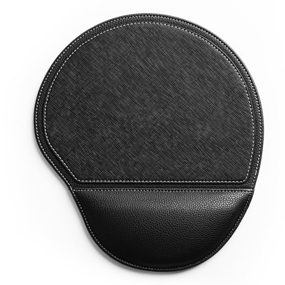 VEEkI New Creative Wrist Mouse Pad PU Office Leather Anti-Slip Mouse Pad - Gaming Pad Rubber Base for Laptop - Black