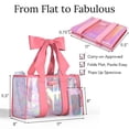 thumbnail image 4 of BowMe Prism Pink Tote with Phone Pouch – Lightweight, Waterproof, Tip-Proof, Foldable and Washable Tote Bag for Beach, Pool, Travel and Vacation, 4 of 4