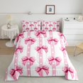 thumbnail image 2 of Feelyou Chic Bow-tie Kids Bedding Comforter Set, Watercolor Pink Bowknot Twin Comforter Sets, Kawaii Princess Style Reversible Bedding Set, Lightweight Room Decor, 2 Pieces, 2 of 8