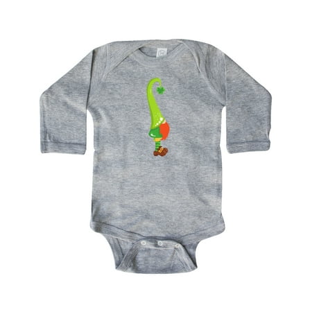 

Inktastic Gnome With Green Hat Saint Patrick s Day Gnome Gift Baby Boy or Baby Girl Long Sleeve Bodysuit