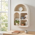 thumbnail image 2 of Arched Wall Storage Organizer with Multi-Tier Shelves for Home Decor - Decorative Wall Accent for Bedroom, Dorm, and Small Spaces - Modern Mounted Storage for Office Display - 24", White, 2 of 11
