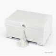 thumbnail image 1 of Contemporary 18 Note Matte White Musical Jewelry Box with Lift-Up Tray - Because You Love Me, 1 of 2