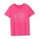 thumbnail image 4 of Camiseta de mujer Ropa deportiva de verano Traje Camisa de cuello redondo suave para el trabajo de vacaciones Rosa Rosa, 4 of 7