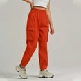 thumbnail image 5 of RYRJJ Womens Cargo Sweatpants Trendy Casual Baggy Elastic High Waisted Joggers Trousers Y2K Loose Lounge Athletic Pants with Pockets(Red,XXL), 5 of 9