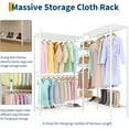 thumbnail image 1 of Heavy Duty Freestanding Garment Rack - 1630 lbs Capacity Clothes Organizer - 4 Hanging Rods & Adjustable Shelves - Portable Metal Wardrobe Closet System  - 3 Combinations (2x3x2 Floors), 1 of 7