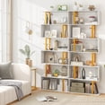thumbnail image 4 of Gymax 2 PCS 6-Tier Geometric Bookcase 74.5-Inch S-Shaped Bookshelf w/ Metal Frame Gold, 4 of 10