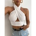 thumbnail image 3 of TxlixcChaleco de verano femenino, cuello de tirante cruzado de color sólido sin espalda, para niñas, 4 colores Txlixc  moda, 3 of 9